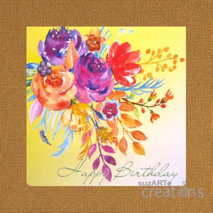 Floral Happy Birthday card