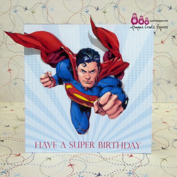 superman birthday card etsy