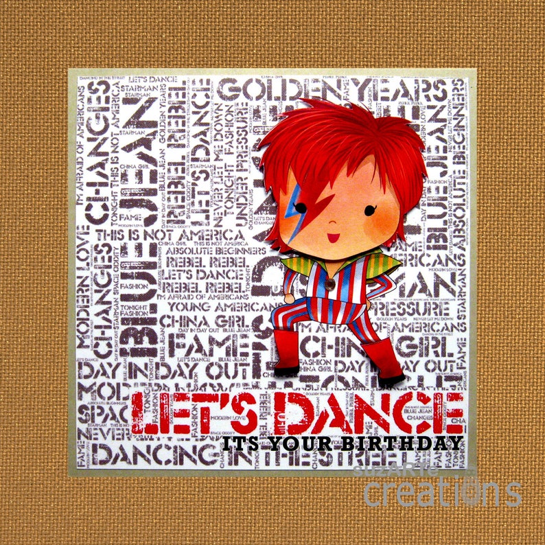 Carte Danniversaire De David Bowie Etsy