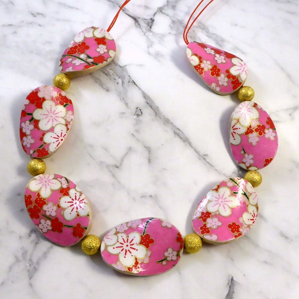 Bright pink necklace etsy