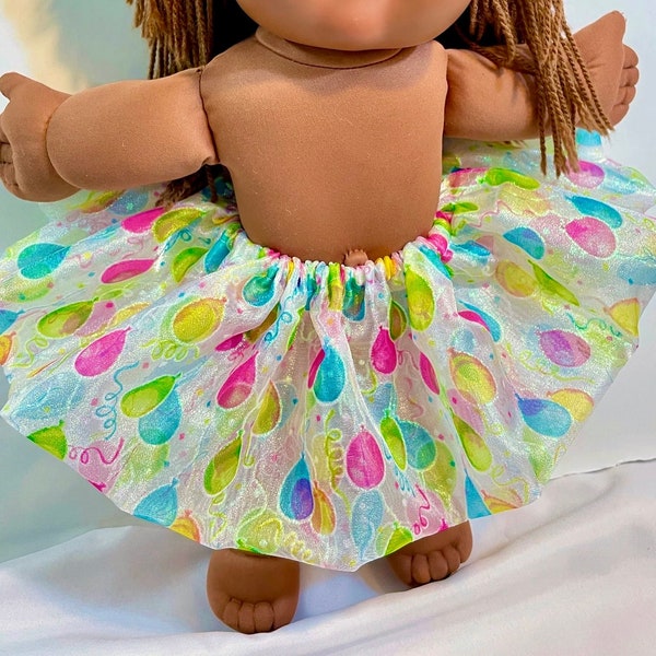 SALE 16" Cabbage Patch "BALLERINA Dance TUTU" Sparkling Balloons, Pink w/Flowers or Turquoise, Cabbage Patch Clothes, 16 inch Doll Clothes