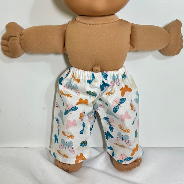 Sale 14" Cabbage Patch "Colorful BUTTERFLY" Cotton Pajama or Lounge Pants, Cabbage Patch Doll Clothes, 14 inch Doll Clothes, CPKs Accessory