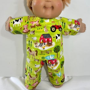 16" Boy Cabbage Patch Doll PJs "FARM ANIMALS, Barn, HORSE" 2-Piece Boy Doll Pajamas, Cabbage Patch Doll Clothes, 16 inch Doll Clothes, CPKs