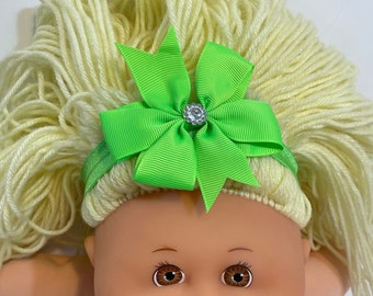 14" Cabbage Patch Accessory "YELLOW; Green; NAVY; Pink" Doll Hairband, Cabbage Patch Doll Accessory, 14 inch Doll Clothes, CPKs Doll Clothes