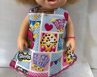 BABY ALIVE Doll Clothes, Cute "SHOPKINS" - Shopkins Party Dress, 12 inch Baby Alive Doll Clothes, Kooky Cookie, Strawberry Kiss