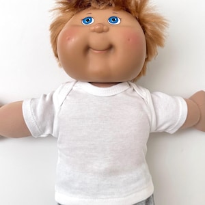 16" Cabbage Patch "White T-Shirt, Gray, Blue or Pink Dots" Top, Girl or Boy Cabbage Patch Doll Clothes, Cabbage Patch Kid Doll Accessory