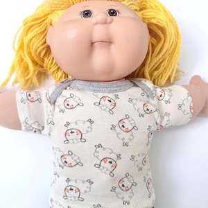 16" Cabbage Patch "Cute Sheep, Lambs; Pink Flower Bouquet; Wildflowers" Top, Boy or Girl Cabbage Patch Clothes, Cabbage Patch Doll Accessory