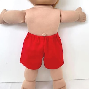 16" Cabbage Patch "Red, Navy Blue, Orange Check" Doll Boxer Shorts,Swim Trunk, Boy or Girl Cabbage Patch Kid Basketball Short, CPK Accessory
