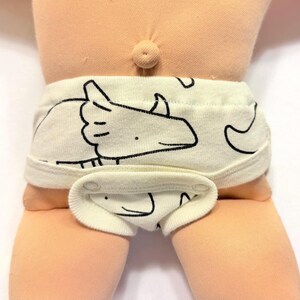 Underwear for 16" Cabbage Patch "Triceratops Dinosaur; Teal Blue; Zoo Animals" Doll Diaper, Doll Underwear, Boy or Girl CPK Doll Accessory
