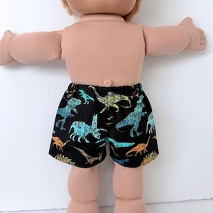 16" Boy & Girl CPK Shorts "Aquarium Fish; Dinosaurs; Flames; Dogs, Anchors" Doll Boxer Shorts, Swim Trunk, Cabbage Patch Clothes Accessory