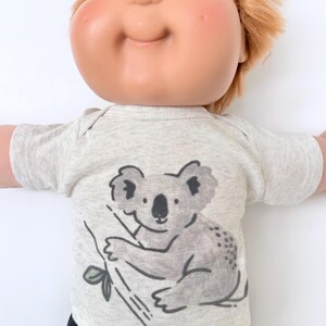 16" Cabbage Patch "Turquoise Crowns; Navy Stripes; Fuzzy Koala Bear" Top, Girl & Boy Cabbage Patch Clothes, Cabbage Patch Kid Doll Accessory