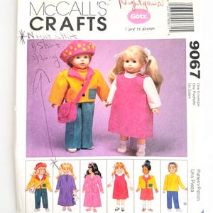 Doll Clothes Sewing Paper Patterns, 18" AG Doll or 15" Bitty Baby Clothes, Simplicity/McCalls, Fit 11" to 16" Size Dolls, Pillow Pattern