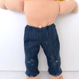 16" Cabbage Patch "Distressed" Denim Jeans Doll Pants or Jeans, Fray Hem, Fits Boy & Girl 16" Cabbage Patch Doll, CPK Doll Accessory