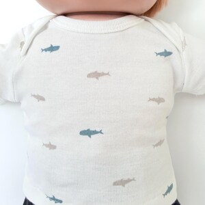 16" Boy & Girl Cabbage Patch "Sharks; Zebra; Whales/Boats; Stars; Lot of Love" T-Shirt, Cabbage Patch Clothes, Cabbage Patch Doll Accessory Sharks!