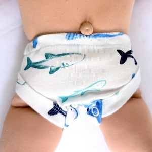 Underwear for 16" Cabbage Patch "Sharks, Dogs w/Footballs, Blue Stripe" Doll Diaper, Doll Underwear, Boy & Girl Cabbage Patch Doll Accessory
