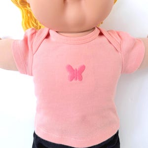 16" Cabbage Patch "Pink or Blue Butterfly; Pink Flowers, Happy" Top, Boy & Girl Cabbage Patch Clothes, Cabbage Patch Kid Doll Accessory