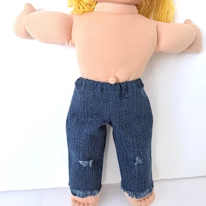 16" Cabbage Patch "Distressed" Denim Jeans Doll Pants or Jeans, Fray Hem, Fits Boy & Girl 16" Cabbage Patch Doll, CPK Doll Accessory