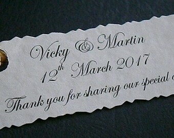 10 Personalised Wedding Favour Tags