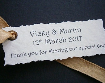 10 Personalised Wedding Favour Tags