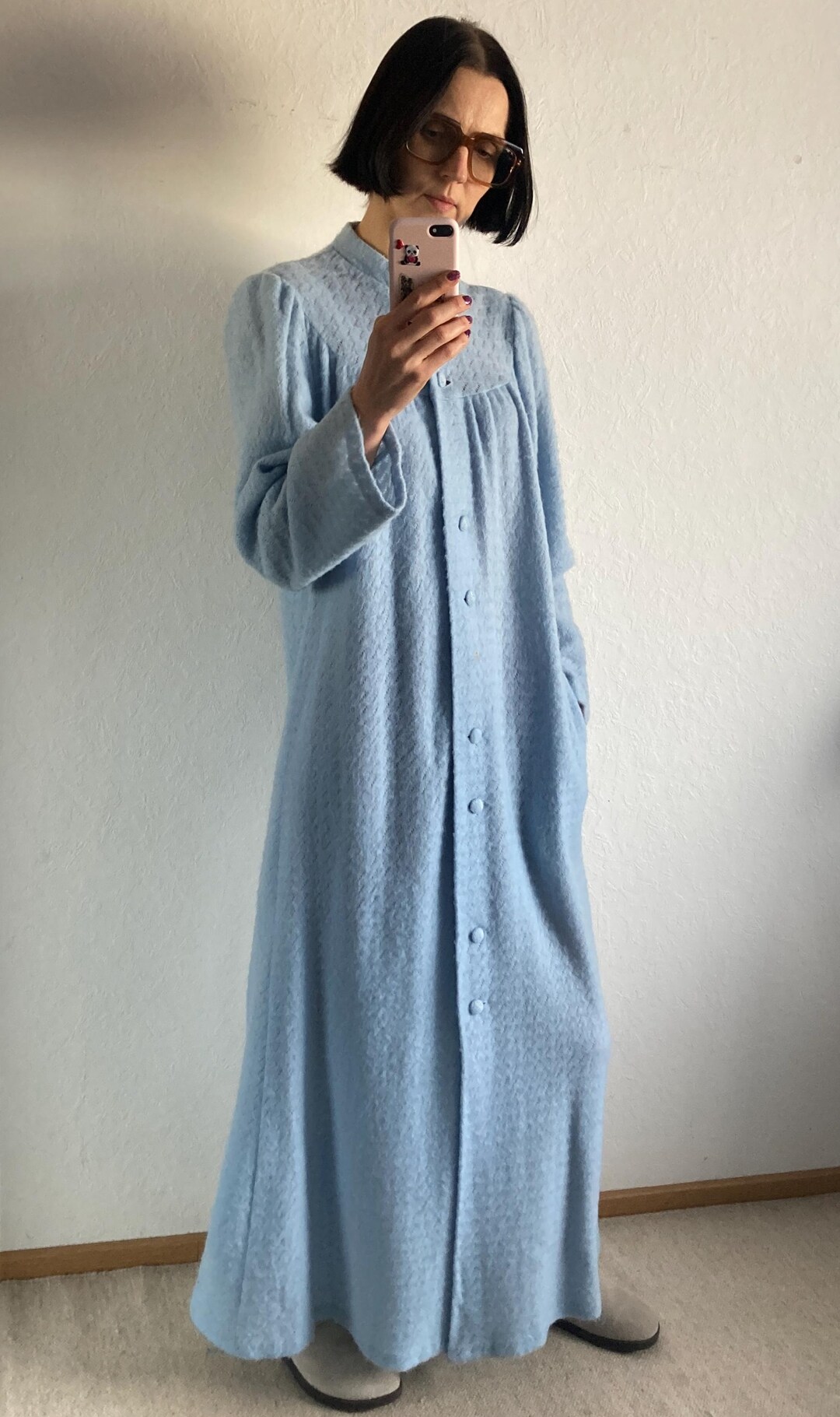 Vintage Baby Blue Long Maxi Bath Robe (size XS/S) - Etsy New Zealand
