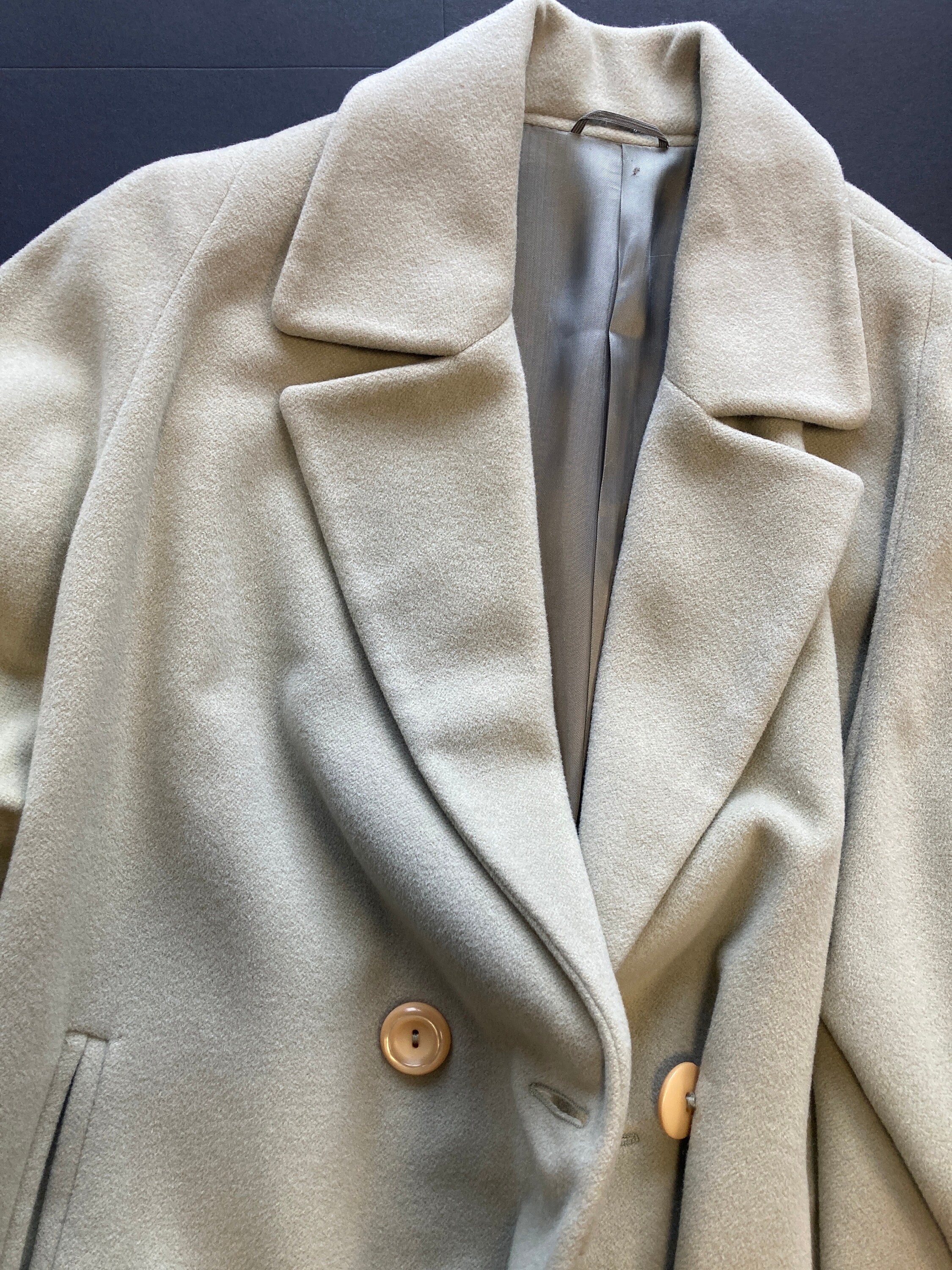 ジャケット・アウター super long coat wool \"ANGORA wool \" 1960's Coat by PIER ANGELINI, Brown Angora With Wool Blended