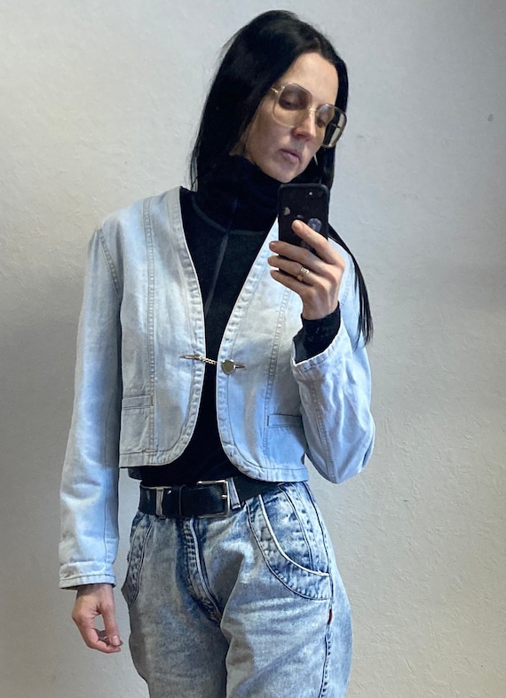 Ernesto Light Blue Short Denim Jacket 80s 90s - Etsy