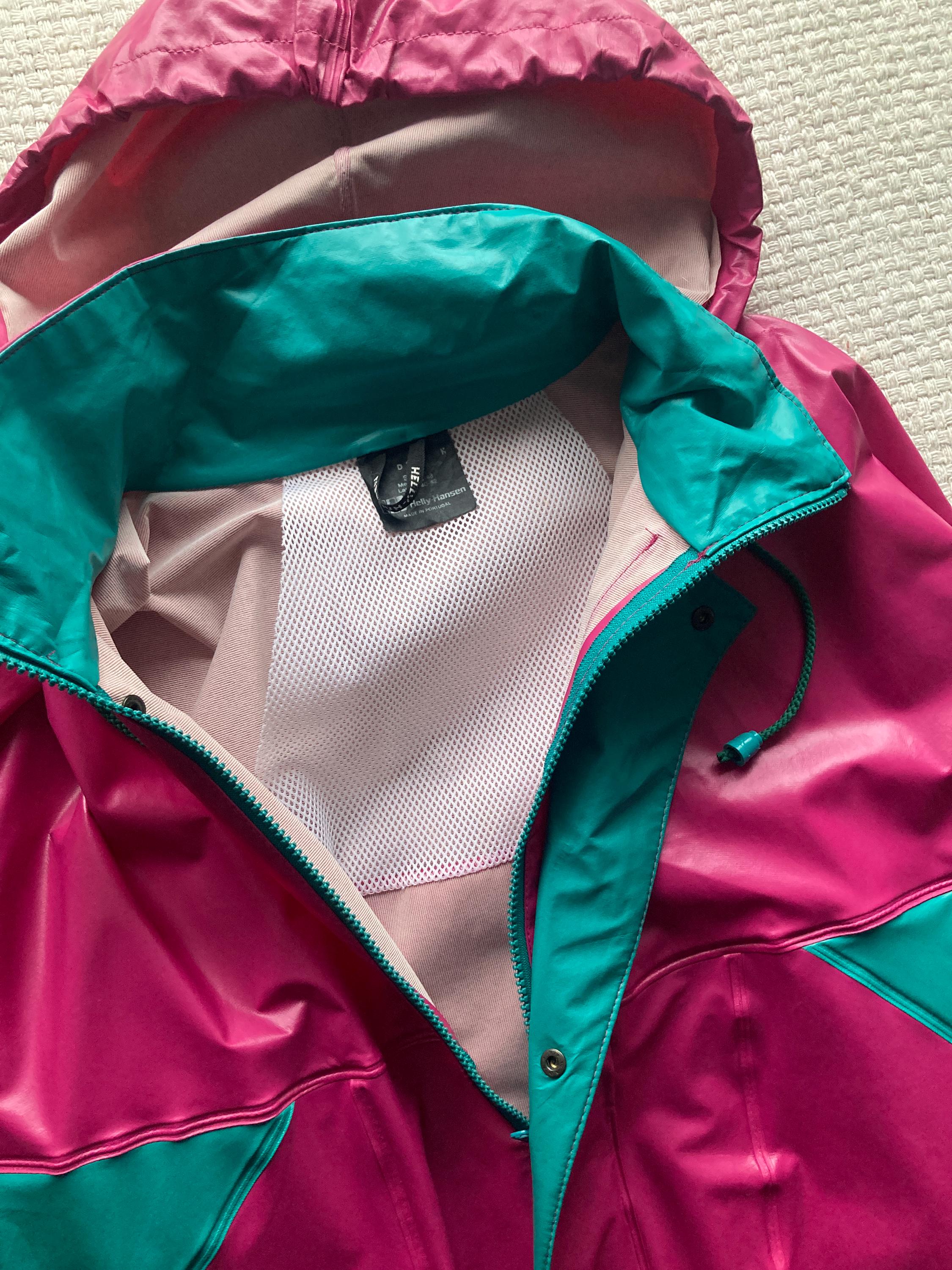 Vintage Helly Hansen Rain Jacket: 90s Color Block Athletic Coat 