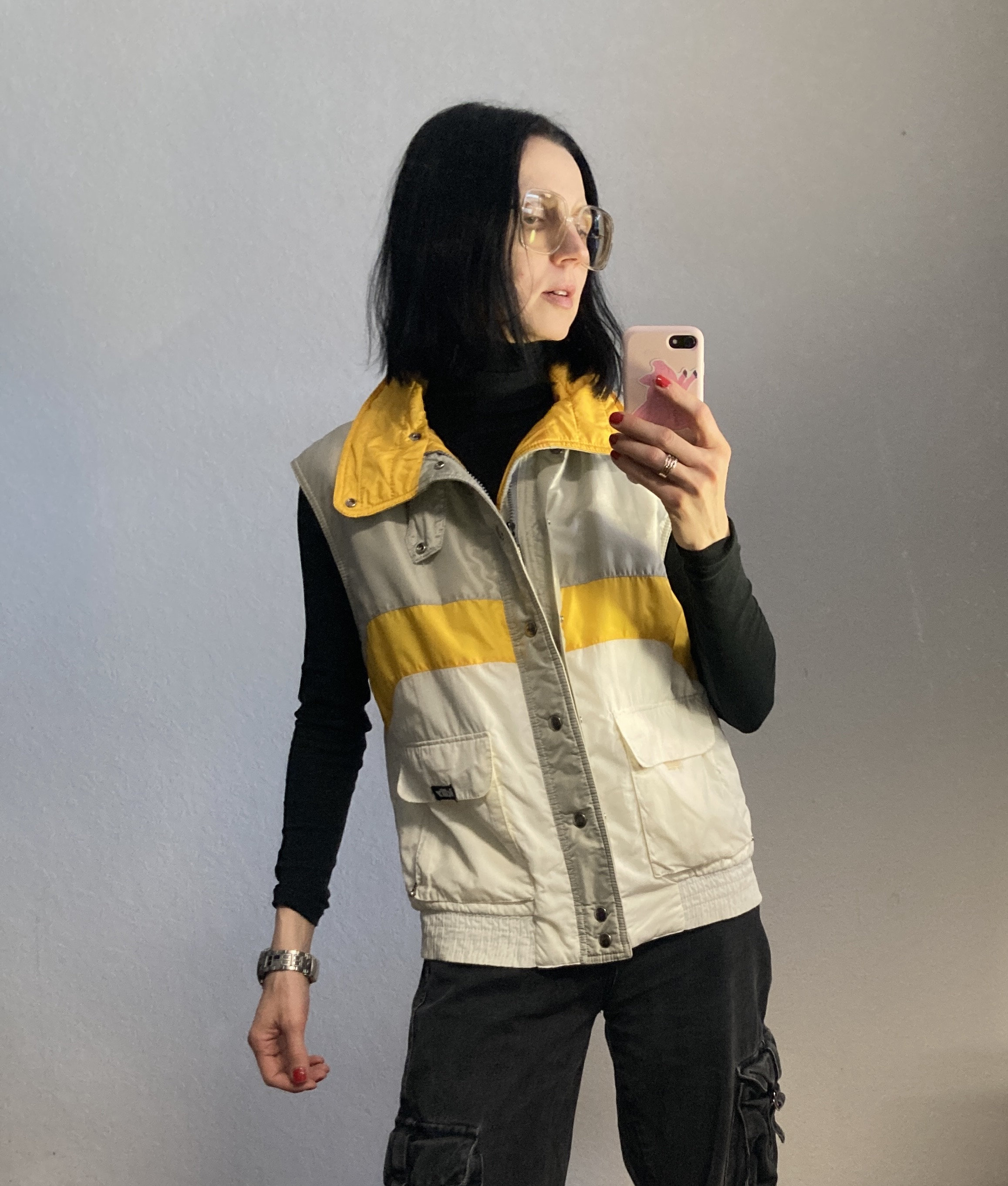 KLLY Veste Sk Vntage 80s Made n France Rembourrée Rouge Surf Snow Nege Blouson Unsexe