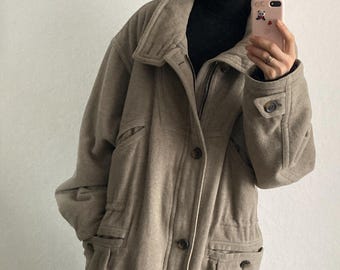 Vintage Hugo Boss Grey Oversized Cashmere Wool Coat – Size L/XL - Etsy