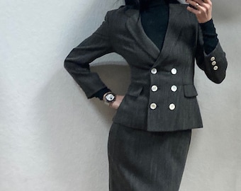 Vintage Cerruti 1881 Fitted Skirt Suit 1990s Size XS