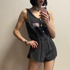 Vintage Schwarzer Denim Overall