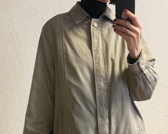 Vintage 1980s Beige Cotton Blend Bomber Jacket - Size S/M