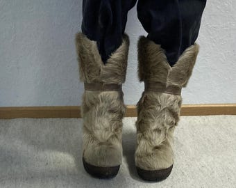 Vintage Luna Eskimod Fur Winter Boots - 1970s US Size 9.5 - Etsy