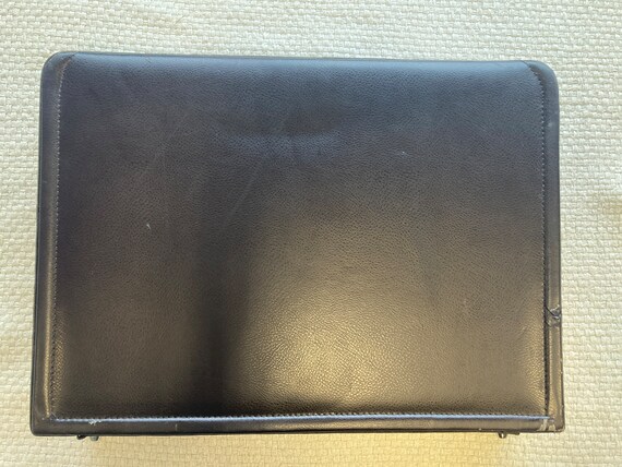 Vintage Davidt's Dark Brown Faux Leather Briefcase 1980s 1990s