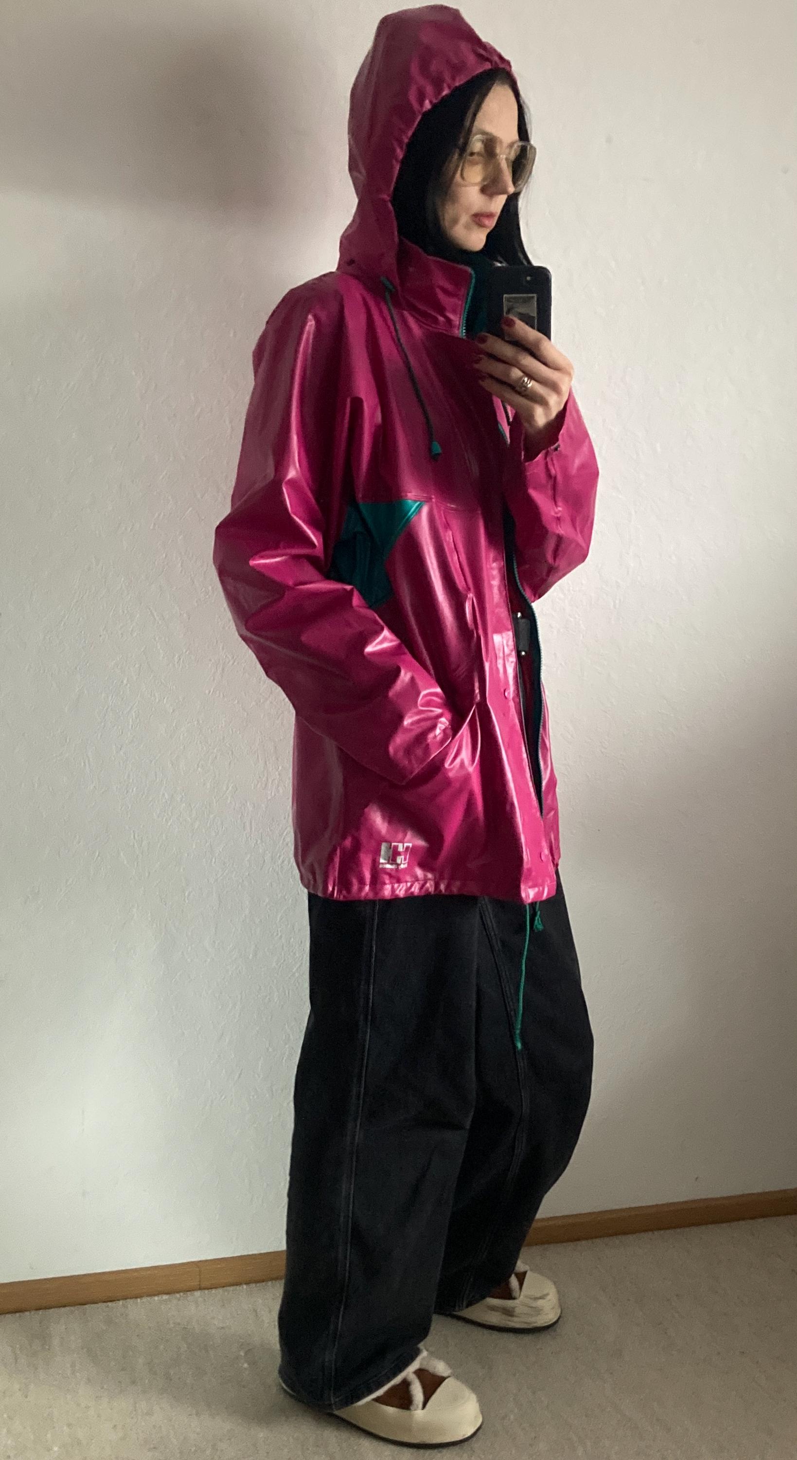 Vintage Helly Hansen Rain Jacket: 90s Color Block Athletic Coat 