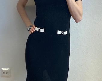 Abito in maglia bianco e nero anni '80/'90