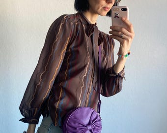 Vintage Small Purple Shoulder Strap Crossbody Bag