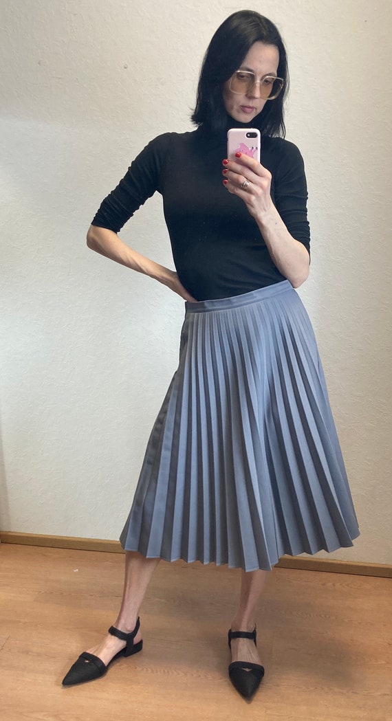 Vintage Grey Pleated Skirt 1970s - Etsy