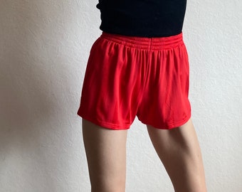 70s Red High Rise Athletic Shorts