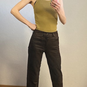 Vintage Dark Brown Leather Pants size S