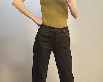 Vintage Dark Brown Leather Pants size S