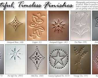 Punched tin Samples + Design Catalog