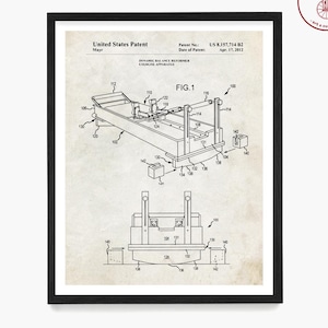Pilates Reformer Patent Art Print: Home Gym Decor