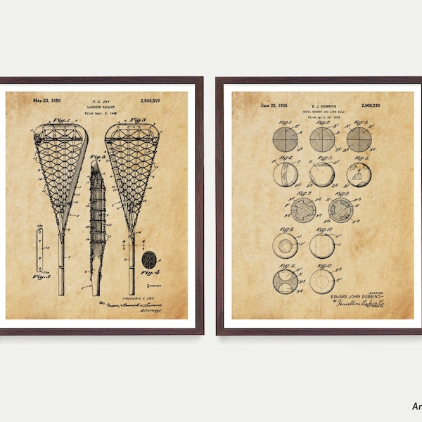 Lacrosse Patent Set - Lacrosse Art - Lacrosse Wall Art - Lacrosse Poster -Lacrosse Print - Lacrosse Patent Print - Lacrosse Stick - Lacrosse