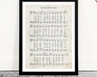 Be Thou My Vision Hymne Poster: Vintage Notenblatt Christian Wandkunst