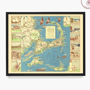 Cape Cod Karte Wandkunst, Martha's Vineyard Karte, Nantucket Poster, Cape Cod Wohnkultur, Martha's Vineyard Poster, Nantucket Poster