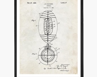 Patent na piłkę nożną: Wydruk artystyczny w stylu vintage do męskiej jaskini