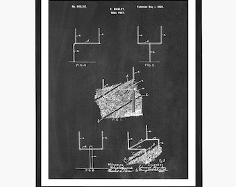 Football Field Goal Patent Art Print: Sports Decor