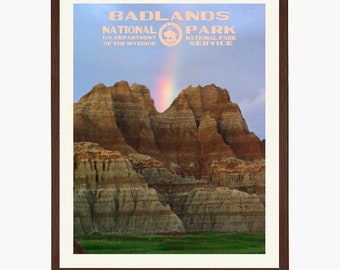 Badlands National Park Poster: Vintage South Dakota Landscape Art