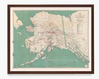 Alaska Map, Alaska Wall Art, Fairbanks Map, Anchorage Map, Alaska Home, Alaska Poster, Map Decor, Housewarming